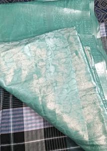 Teal Floral Patterned Fabric