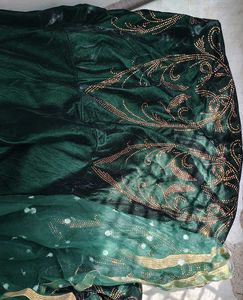 💚Green valvet siroski gown 🔥 mehendi dress party
