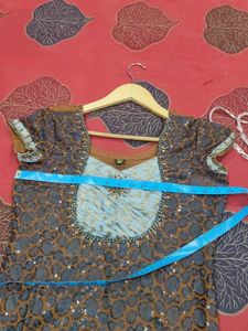 Brown Sequin Embellished Dress