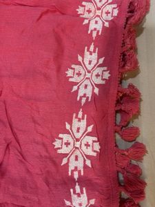 Pink Embroidered Tassel Top