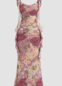 Floral Print Ruffle Detail Dress