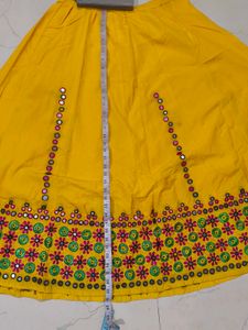 Yellow Embroidered Ethnic Skirt
