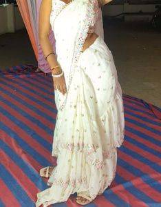 Elegant white Saree