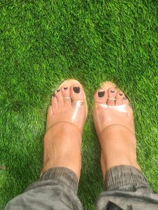 Sneak-a-Peek Chunky Heeled Sandals With Branding