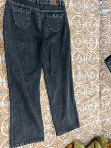 Knee Ribbed Charcol Denim