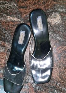 Transparent Clear Black Heels