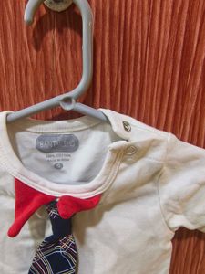 Baby Plaid Romper with Tie