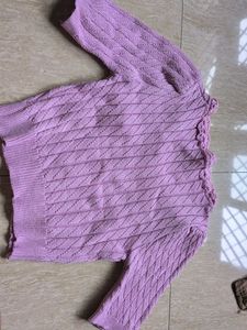 Cute Lilac Knit Cardigan Crop Top