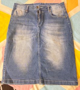 Classic Denim Midi Skirt