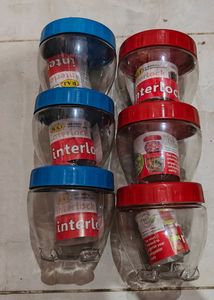 Plastic Storage Containers Pack Of 6 Pcs
