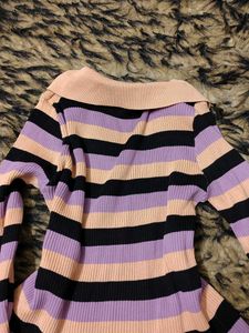 Striped Long Sleeve woollen top