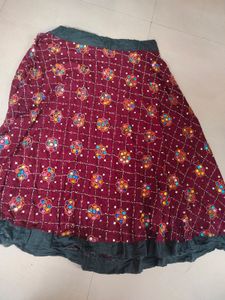 Gujrati Ethnic Skirt With Heavy Embroidery
