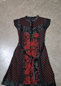 Retro Floral Polka Dot Dress