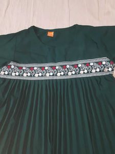 Green Embroidered Tunic Top