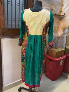 Pure Gorgette Colorful Ethnic Kurta