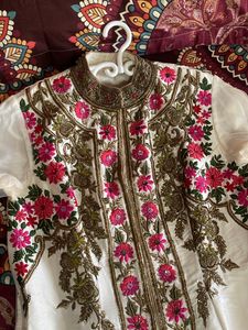 Ivory Dress Wid Multi Handwork