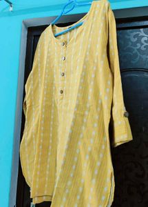 Yellow Patterned Tunic Top