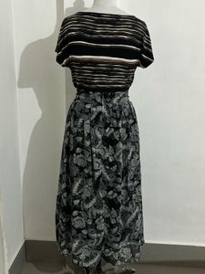 Striped Top &amp; Paisley Maxi Dress