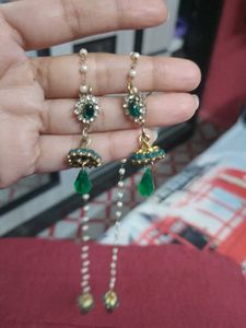 Emerald Jhumka Earrings