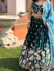 Elegant Teal Green Lehenga Choli Set