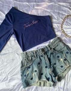 Polka Dot Denim Shorts!
