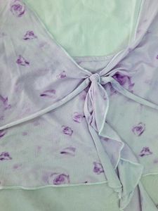 Y2K Tie Up Floral Top