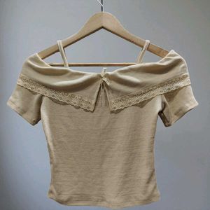 Cute Lace Collar Crop Top