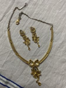 Gold Plated Diamond Necklace Set