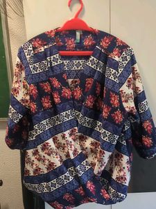 Floral &amp; Geometric Print Blouse