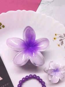 Purple Bead Bracelet &amp; Hair Clips