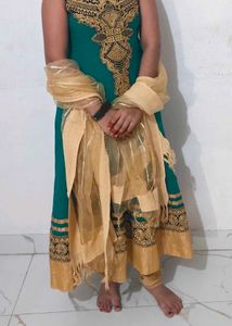 Elegant Teal Embroidered Anarkali