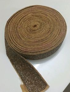 Copper Gold Lace With Beads Work