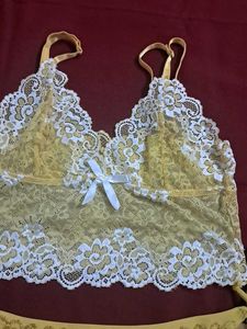 Yellow Lace Bikini Set