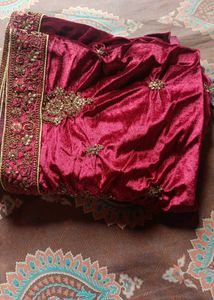 Burgundy Embroidered Lehenga Choli Set