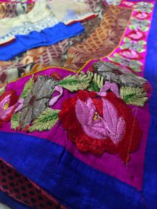 flower 🌹 border heavy saree with blouse