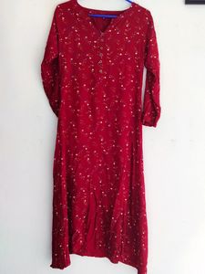 Red Floral Kurta