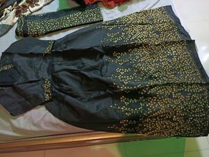 taffeta black gown