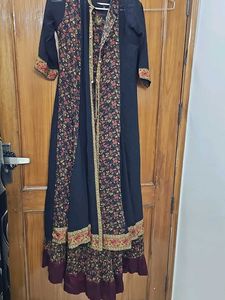 Floral Ethnic Dress with Shrug