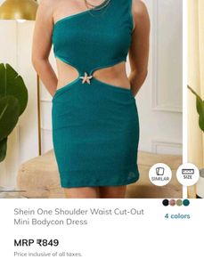 One Shoulder Waist Cut-Out Mini Bodycon Dress