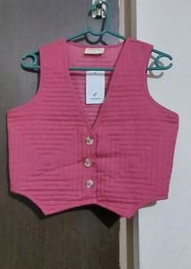 Quilted Deep Neck Waist Coat