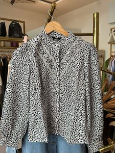 Shein Modest Cotton Floral Print Blouse