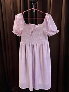 Lilac Polka Dot Babydoll Dress