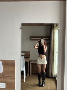 Beige Mini Skirt