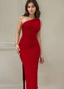 Red One-Shoulder Dress