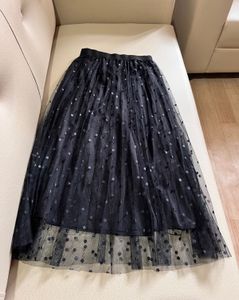black Polka Dot Tulle Skirt