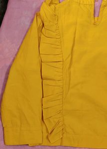 Yellow Embroidered Top
