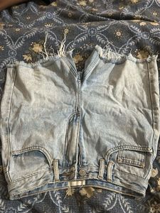 Light Wash Denim Cut-Off Shorts