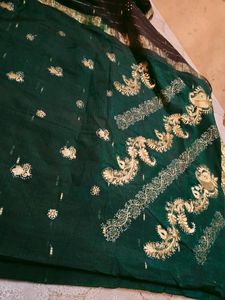 Beautiful Pattu Saree With Hand Work