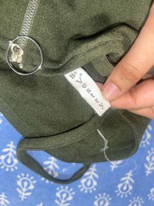 Olive Green Bow Spaghetti Top