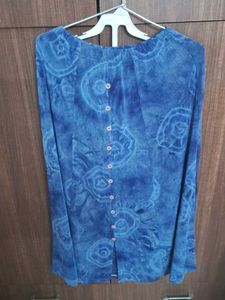 Blue +purple Button-Down Skirt
